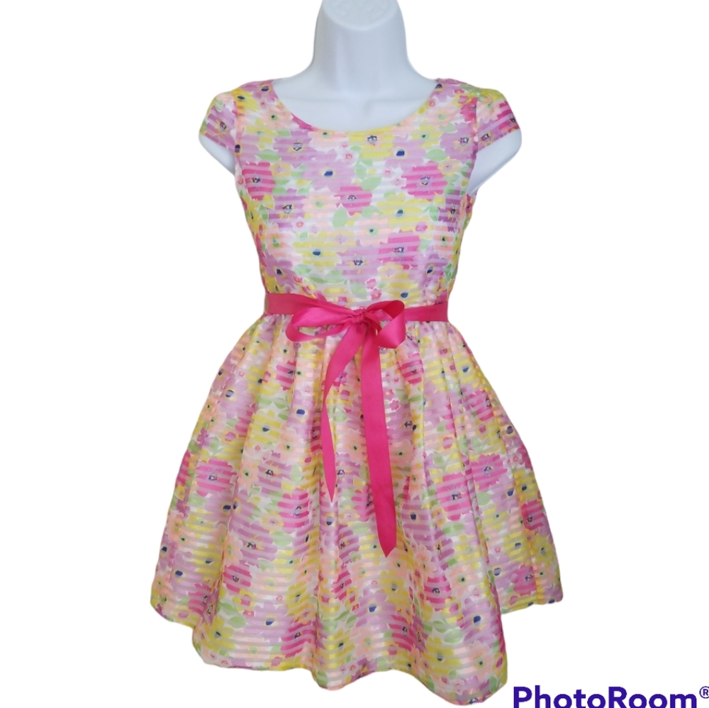 LAVENDER by US ANGELS FLORAL ORGANZA OVERLAY PARTY DRESS GIRLS SIZE 10